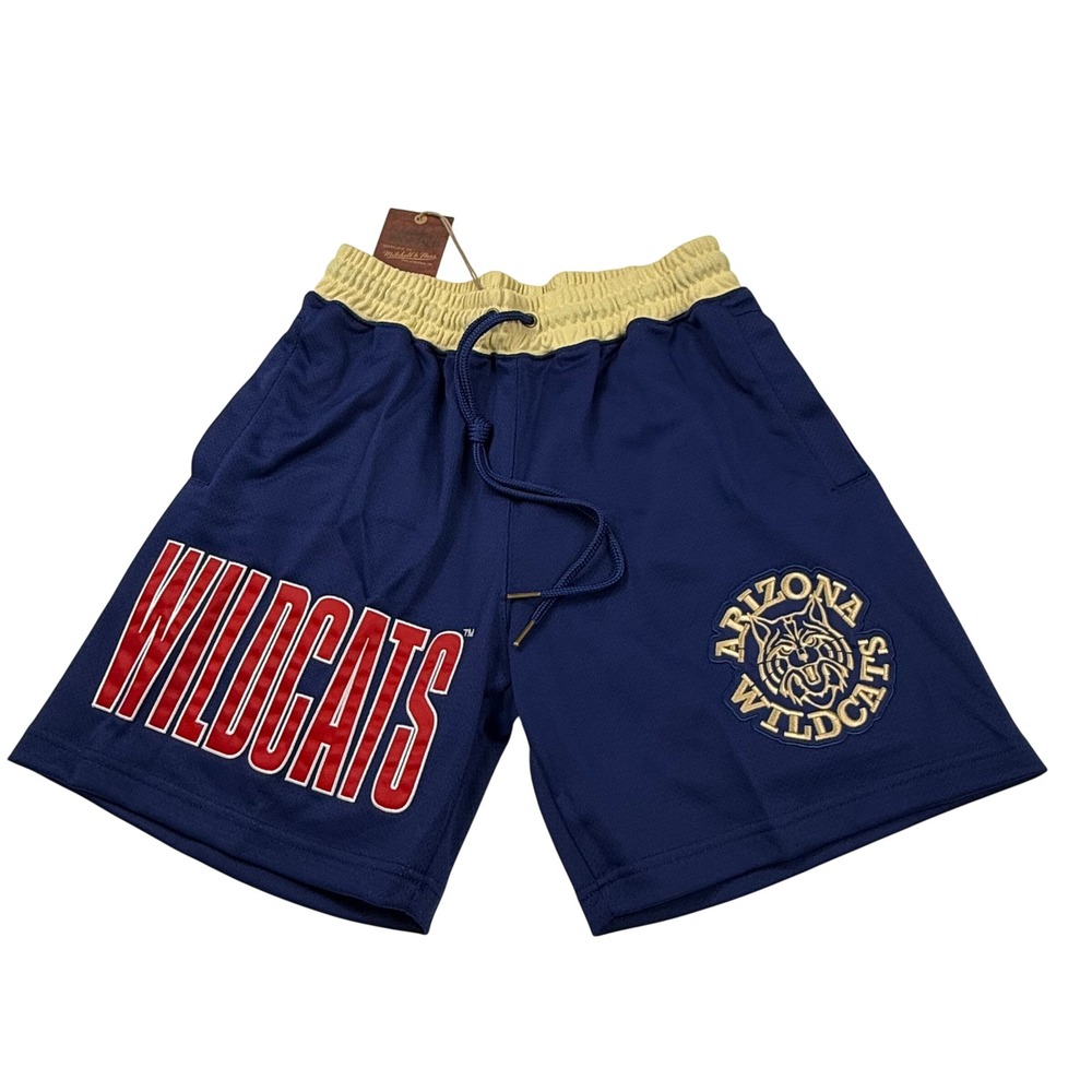 Mitchell & Ness Arizona Wildcats Navy Blue Mesh Basketball Shorts Mens Small NEW